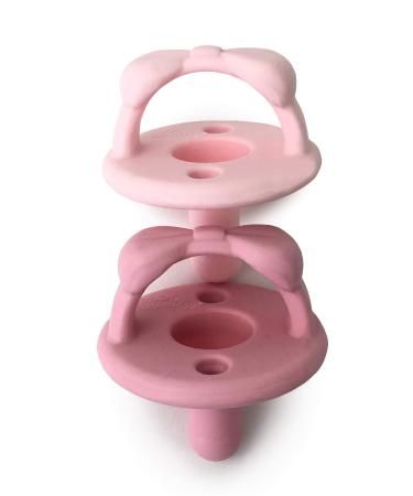 Itzy Ritzy Sweetie Soother Food Grade Silicone Pacifiers 0+ Months Bow 2 Pacifiers