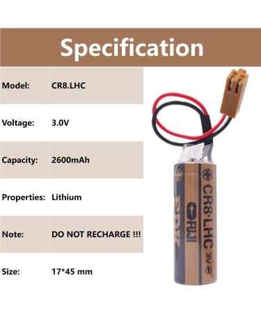 Buy 8-Pcs 2600mAh CR8.LHC 17450 Battery for Fuji FDK | Memory Backup Power for Water Meters | 3.0V Non-rechargeable Battery - Buy Online on GoSupps.com