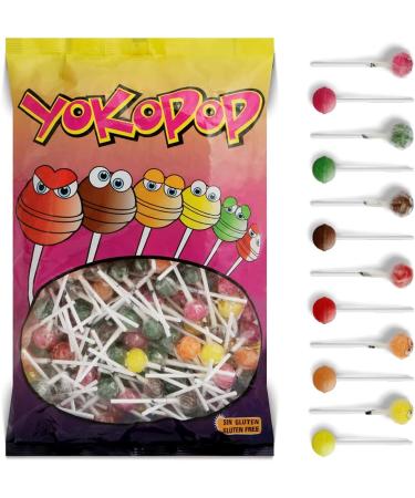  Caramelos Cerd n Caramelos Cerd n - Mini YokoPop Stick Candies in Assorted Flavors | Solid Round Stick Candies Gluten and Allergen Free | Ideal for Parties Events and Birthdays | Bag of 200 - Buy Online on GoSupps.com