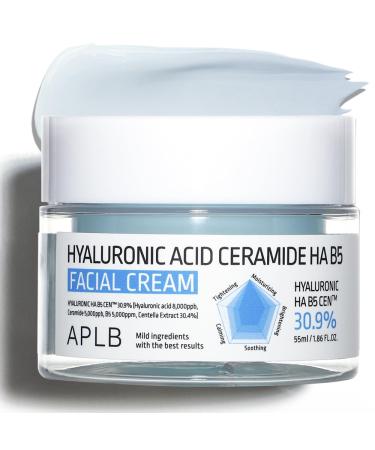 APLB Hyaluronic Acid Ceramide HA B5 Facial Cream | HYALURONIC HA B5 CEN 30.9% 1.86 FL.OZ/Korean Skincare Deep hydration Revitalize for gentle and improve skin texture