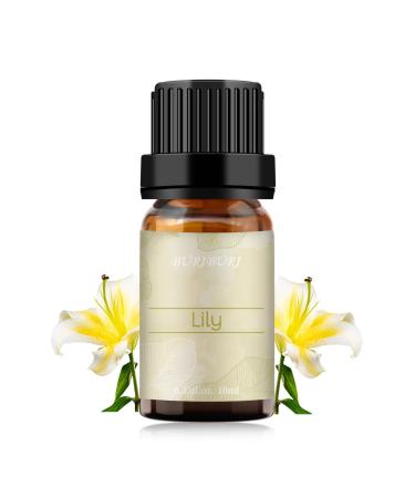 Lily Essential Oils for Aromatherapy 10ml 100% Pure & Unrefined Organic Fragrance Oil for Diffuser Humidifier Home Care Candle Making&Soap Making DIY (Brown Bottle) Lily 10.00 ml (Pack of 1)