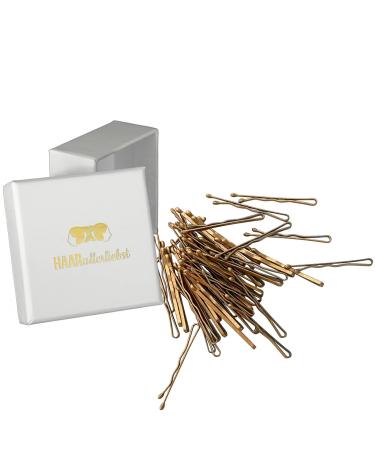 Hair -minded hair clips Little bobby pins mini (50 pieces | glitter gold | 3.4cm short) for blonde hair including box for storage