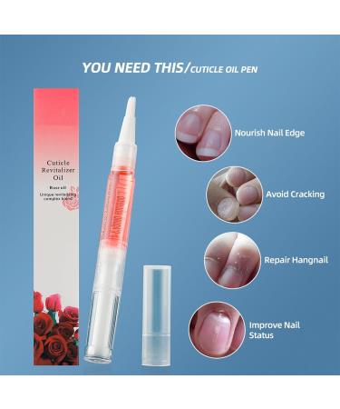 Nail nutrition oil 2PCS rotating nutrition pen with soft brush cuticle nail moisturizing care anti-barb exfoliation (rose+lavender) - Buy Online on GoSupps.com