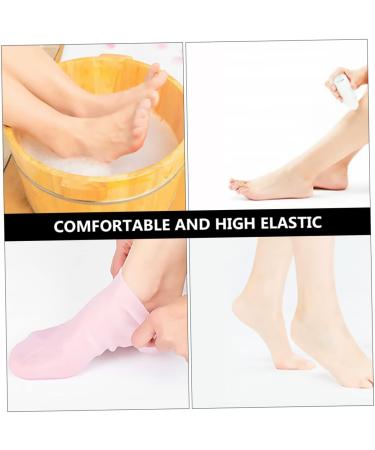 Ipetboom 1 Pair Sock Moisturizing Gel Booties Titanium Ear Pick Beauty Care Silicone Gel Skin Protect Soles Essential Oil Tableware Sucker Miss Moisture Cream Pink Natural Sebs 35X7X1cm - Buy Online on GoSupps.com