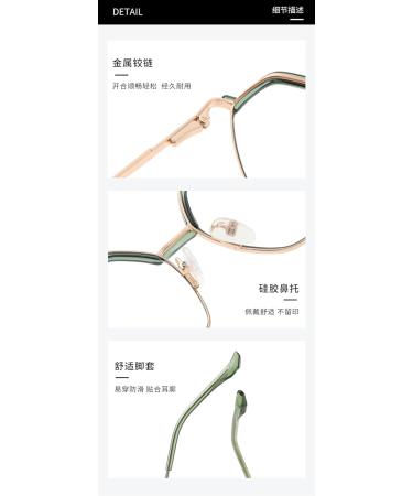 SERONI Metal Polygon Frame Blue Light Blocking Glasses - Anti UV Ray Computer & Reading Glasses for Men & Women - Gold-Blue - 52mm - Buy Online on GoSupps.com