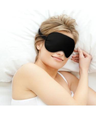Black Sleep Mask for Women Men Custom Funny Personalized Sleep Masks for Sleeping Blackout with Photo Text Logo Blindfold Night Eye Masks Eye Covers for Travel 1 Count (Pack of 1) Black Eye-patch