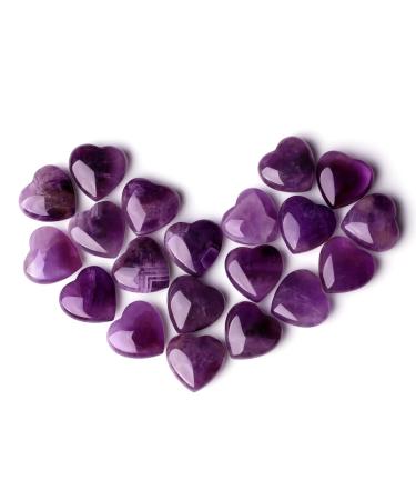 XIANNVXI 10 Pcs Amethyst Crystal Heart Natural Amethyst Crystal Stones Polished Love Palm Pocket Stones Gemstones Reiki Purple Crystal Gifts Purple - Amethyst