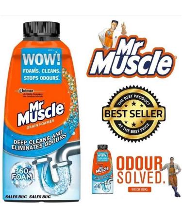 Mr Muscle 3 x 500ml Drain Odour Cleaner With Welari Thank You Card Sink Pipe Foamer Deep Clean Unblocker Kitchen Bathroom (1.5L) - Buy Online on GoSupps.com