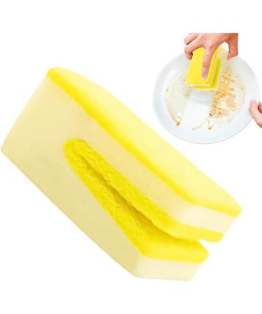 Fovolat Dish Sponges - U-Shaped Dish Scrubber Scouring Pad Non-Scratch Dish Wash Sponge Reusable Scrubbing Sponge for Kitchen Sink Bathroom Toilet Yellow - Buy Online on GoSupps.com