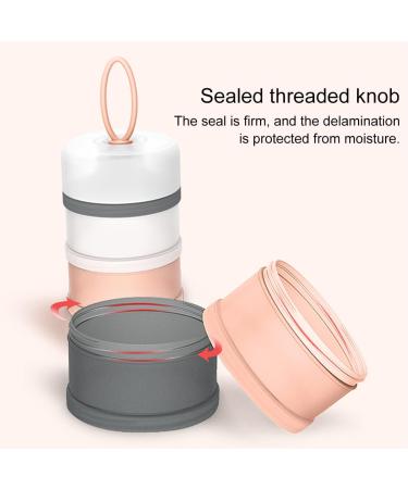 2pcs Liwein Milk Formula Dispenser - 4 Layers Portable Pot for Travel Outdoor Feeding - Blue+Pink - Buy Online on GoSupps.com