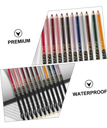 Beavorty 24 Pcs Lip Liner Eyeliner Black Waterproof Eyeliner Grey Pencil Waterproof Lip Liner Lips Lip Pencil 1 count (Pack of 1) Assorted Colorx2pcs - Buy Online on GoSupps.com