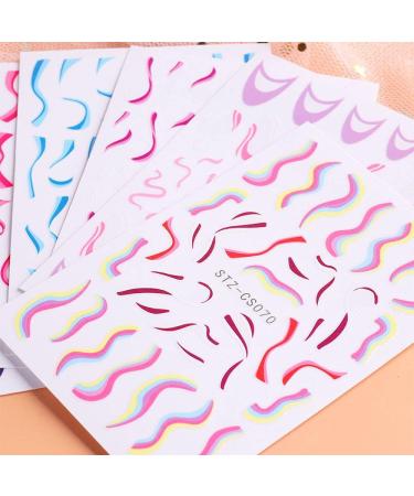 Nail Art Decoration Wraps Line Design Manicure French Decal Color Wave Abstract Nail Stickers(STZ-CS071) - Buy Online on GoSupps.com