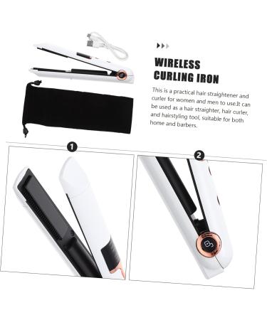 BIUDECO Curling Iron Portable Curling Wand Power Tools Mini Curler White Cordless Abs Travel Straightener White 21X4X3.5CM - Buy Online on GoSupps.com