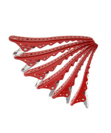 MagiDeal 6 Sectioning Clips Hairdresser Sectioning Clip Hair Clips Hair Clips Set Red