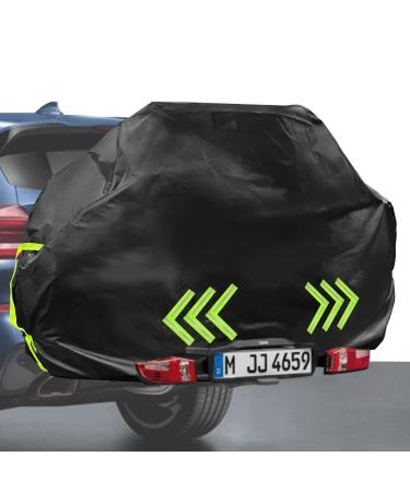 Bike Cover for 2, 3 or 4 Bicycles Transport, 420D Heavy Duty Ripstop Material, Outdoor Storage Waterproof Bicycle Cover for Car, Truck, RV, SUV Transport on Rack-All Seasons and Weather Protection