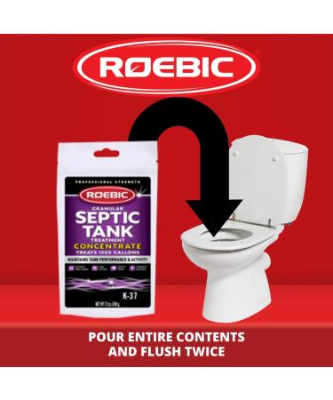 Roebic K-37-BAG Granular Septic Tank Treatment - Removes Clogs, Environmentally Friendly Bacteria Enzymes - 12 Ounces - Buy Online on GoSupps.com