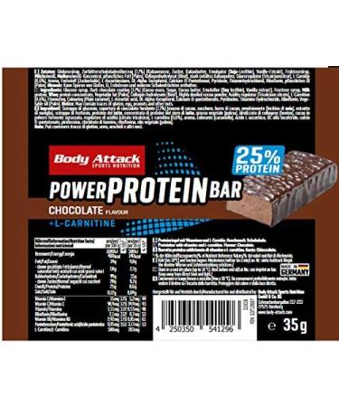 Buy Body Attack Chocolate Protein Bar - 24 x 35g | Low Fat High-Quality Milk Protein Vitamins & L-Carnitine | Made in Germany | International Shipping - Buy Online on GoSupps.com