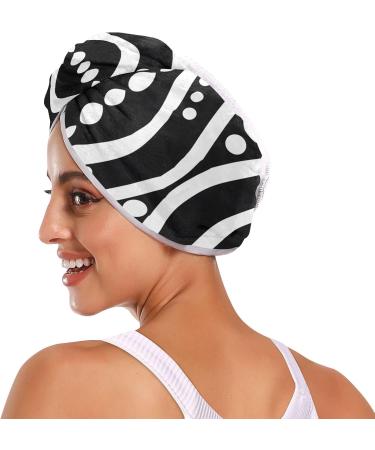 Super Absorbent Pattern Hair Towel 2 Pack - Quick Dry Hair Turbans with Button Wrap for Women & Girls - Ideal for All Hair Types - Buy Online on GoSupps.com