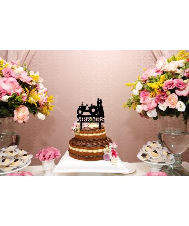 Funny Wedding Cake Topper - Groom and Bride Kissing Beside The Tractor - Farmer Wedding Cake Topper Southern Style Wedding Cake Topper (Tractor) - Buy Online on GoSupps.com