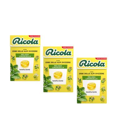 Ricola Ricola | Melissa Limoncella | Refreshing Swiss Herbs Sweets | Sugar Free Hard Candies - 3 Kit (150 Gr)