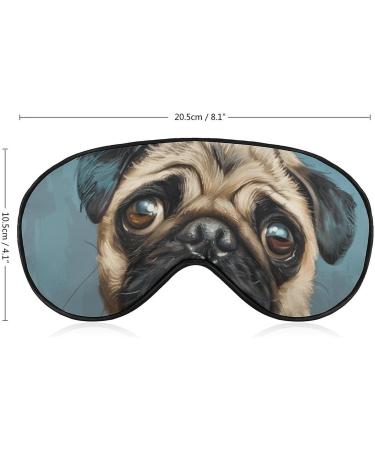 Funny Pug Dog Sleep Mask | Cute Light-Blocking Sleep Mask for Women | Adjustable Strap Eye Cover Eyeshade - Buy Online on GoSupps.com