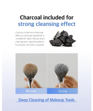 Solid Makeup Brush Cleaner - 300+ Uses | Charcoal Included | Compact & Convenient for Brushes & Puffs - Perfect for Global Shipping - Buy Online on GoSupps.com