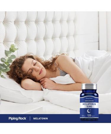 Piping Rock Melatonin 10mg | 120 Tablets | with L-Theanine | Adult Sleep Supplement | Extra Strength Formula | Vegetarian Non-GMO Gluten Free - Buy Online on GoSupps.com