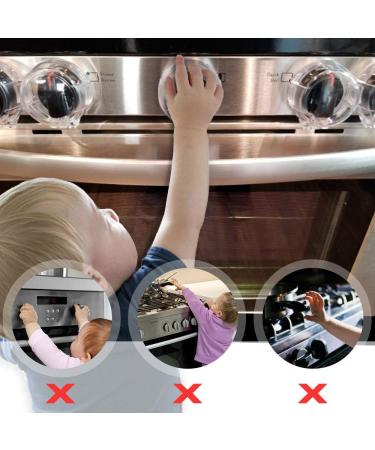 EUDEMON Oven Door Lock & Stove Knob Cover Bundle - 1 Pack Black Oven Door Lock & 6 Pack Clear Stove Knob Covers - Buy Online on GoSupps.com