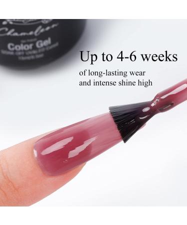 Chameleon Nude Jelly Gel Nail Polish Set - Translucent Rosewood Soak Off LED Gel, Ideal for Manicure DIY - 2PCS (0.5fl oz/Pcs) - Buy Online on GoSupps.com