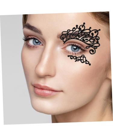 Ipetboom 3 Pairs Lace Eyeliner Stickers Lace Applique Glitter Eyeshadow Eye Sticker Black Fabric Eye Face Decals Makeup Halloween Decals Pride Lace Face Shimmer Paper Make up - Buy Online on GoSupps.com