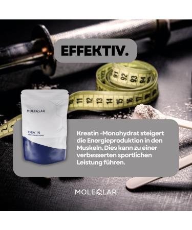 Moleqlar Creatine Monohydrate Powder 300g - Vegan & Premium - 4995mg per Serving - Tasteless with Measuring Spoon - Certified in DE - Fast International Shipping - Buy Online on GoSupps.com