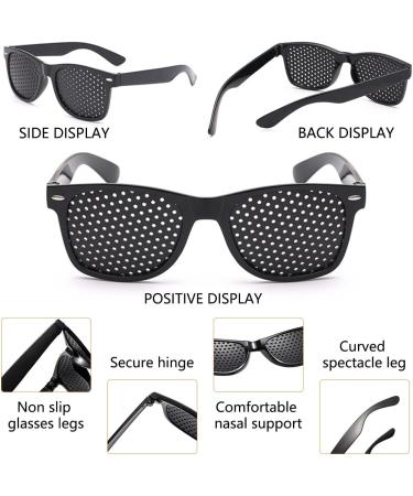 Xixiran Pinhole Glasses - 3-Pack Eye Trainers for Relaxation | Anti-Fatigue Black Grid Goggles - Buy Online on GoSupps.com