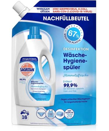 Buy Sagrotan Laundry Hygiene Pollution Freshener - 5 x 1.2L Disinfectant for Hygienically Clean Laundry | International Shipping Available - Buy Online on GoSupps.com
