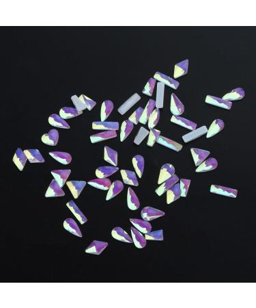 FEIlei 50Pcs Mixed Glass Crystal Hybrid Diamond Rhinestones Nail Art Decorations Drop Rhombus Flatback Stones 3D Gems - Buy Online on GoSupps.com