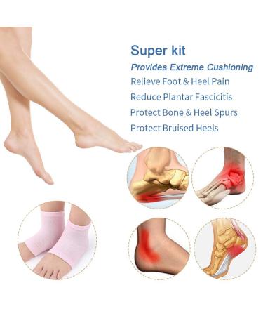 3 Pairs Gel Socks for Heel Protection & Moisturizing | Silicone Heel Spur Bandage for Dry Cracked Feet - Buy Online on GoSupps.com