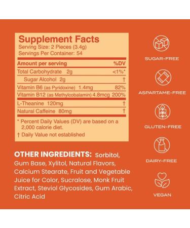 NeuroGum Energy Caffeine Gum (108 Pieces) - Sugar Free Nootropic Supplement with L-theanine Natural Caffeine & Vitamins B12 & B6 - Keto & Vegan Friendly Cinnamon Flavor - Pack of 12 - Buy Online on GoSupps.com