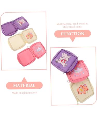 Healvian 3pcs Cute Aunt Towel Storage Bag Set | Travel Toiletry & Makeup Organizer | Period Pouch & Lipstick Carrying Bags | Large Capacity & Adorable Design - Buy Online on GoSupps.com