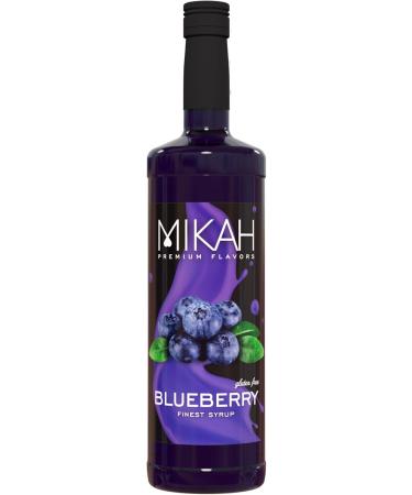 Mikah - Premium Flavors - Blueberry (Blueberry) x2 | Syrup for drinks and desserts | Professional use | 2 bottles of 1 liter (2x1000ml) - Buy Online on GoSupps.com