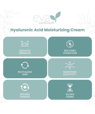 Eva Naturals Hydrating Face Cream with Hyaluronic Acid - Anti-Aging Moisturizer with Aloe Vera & Retinol - Firming Day & Night Cream (1.7 Fl Oz) - Buy Online on GoSupps.com