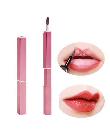 Professional Lip Brush Applicators, Exquisite Retractable Lipstick Brushes for Women, Portable Lipstick Gloss Makeup Brush Tool for Girls (Pink)