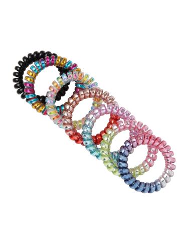 Spiral Hair Ties 12PCS - Colorful Traceless Elastic Coils for Women & Girls - Buy Online on GoSupps.com