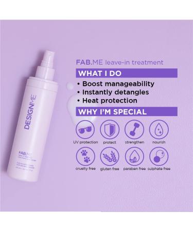 DESIGNME FAB.ME Leave-In Treatment - Lightweight Dry Conditioner Spray for Curly Hair (7.77 Oz) - Buy Online on GoSupps.com