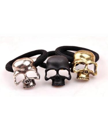 cuhair(tm) 3pcs skull design women girls kids ponytail holder hair tie hair rope hairband hair accessories