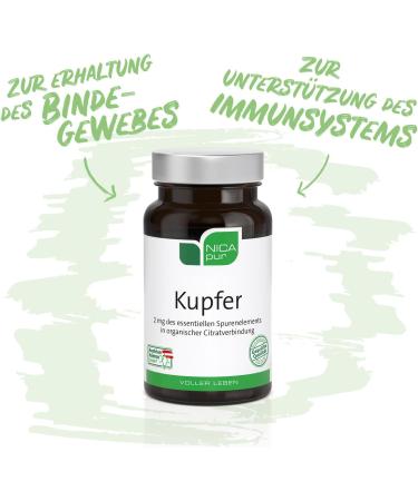 Buy NICApur Copper - Pure Copper Supplement with Trace Element 60 Additive-Free Capsules for Optimal Health | International Shipping Available - Buy Online on GoSupps.com