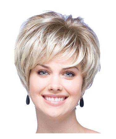 GENISCATION YES WOMES COURZE FLUGE HARD CARRING CARRING REAL HAIR WIGHT FOR WOMES Real Hair Hair Points Blond Wig Wigs Gray Unity Size
