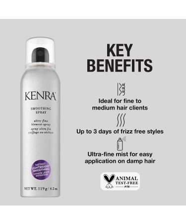 Kenra Smoothing Spray | Blowout Heat Protectant for Fine to Medium Hair | Frizz Control for up to 3 Days | Humidity Resistant | 4.2 oz - Buy Online on GoSupps.com