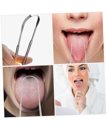 FRCOLOR Stainless Steel Tongue Cleaner - 2pcs Metal Tongue Scraper for Adults Portable 12.8X7CM Dental Hygiene Tool - Buy Online on GoSupps.com
