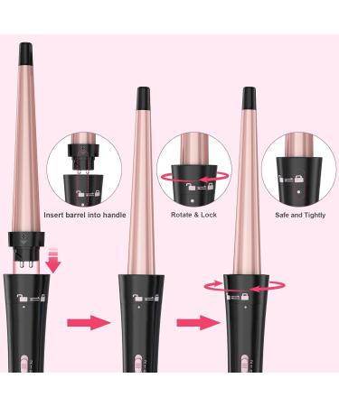 Buy Wand Curling Iron Set - Interchangeable Triple Barrel Curler & Waver - Rose Gold Hair Styler Tool for Perfect Curls | International Shipping Available - Buy Online on GoSupps.com