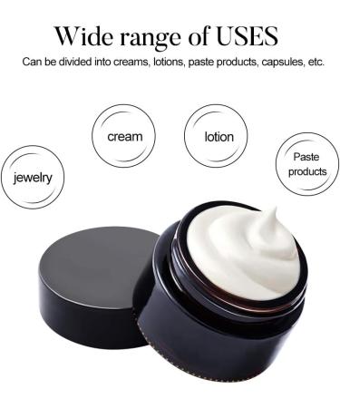 Benecreate 15 Pack Cosmetic Glasses - Dark Amber & White 15ml Round Jars with Black Lids & 2 Spoons for Beauty Lotions - Ideal for International Shipping - Buy Online on GoSupps.com