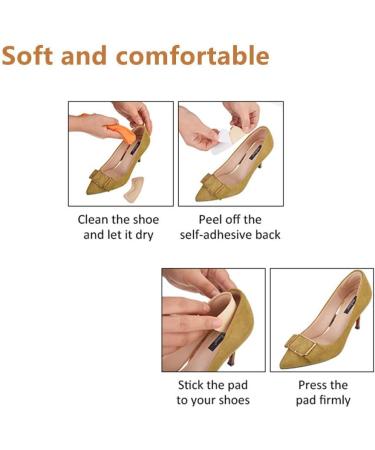 RMEET Heel Cushion Sponge - Self-Adhesive Foot Care Pads for Women - 6 Pairs of Comfort for High Heels - Khaki 10.5x3.5cm - Buy Online on GoSupps.com
